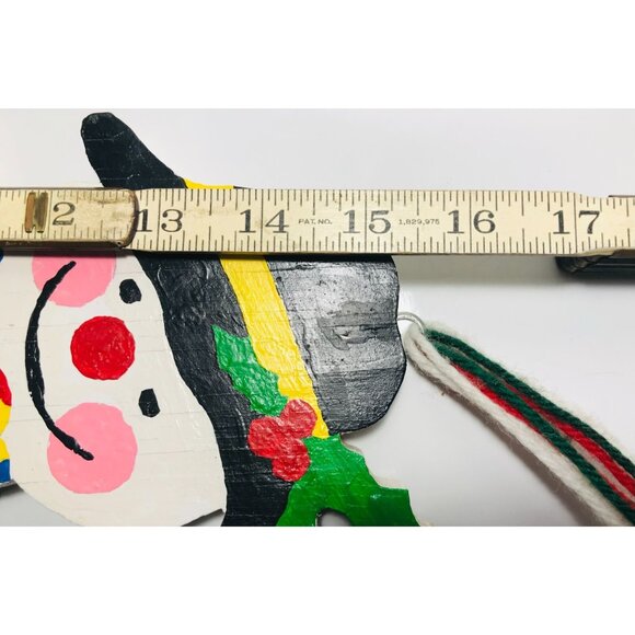 Handmade Snowman Wood Cut Out Christmas Decor Wooden Wall Hanging Holidays - Picture 4 of 6